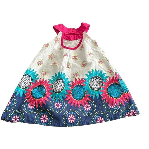 Penelope Mack girls 2T pink, blue and white sleeveless dress - Picture 2 of 3